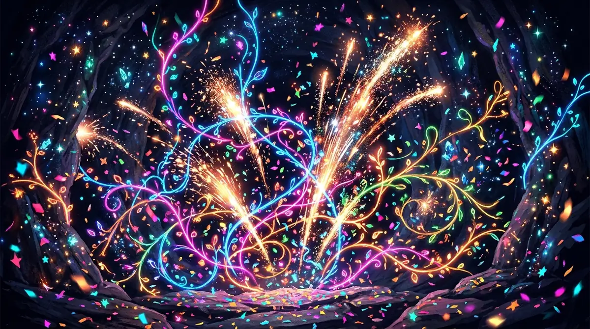 Nighttime harvest festival in the canyon